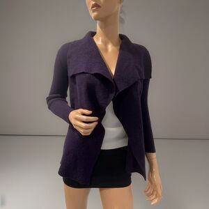 ralph lauren cardigan 100 % Merino Wool Virgin size XS Slim Fit Eggplant Purple